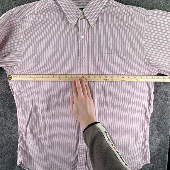 Gitman Bros Long Sleeve Button Up Shirt Men’s 17 35 Striped Pink White Cotton - Picture 5 of 13